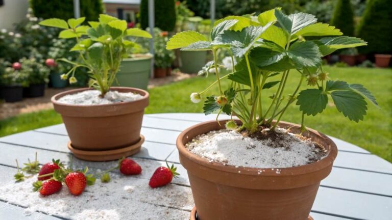 Using Diatomaceous Earth Against Vine Weevils in Potted Strawberries