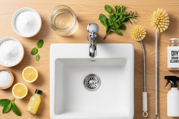 Eco-friendly DIY drain cleaning using baking soda and vinegar