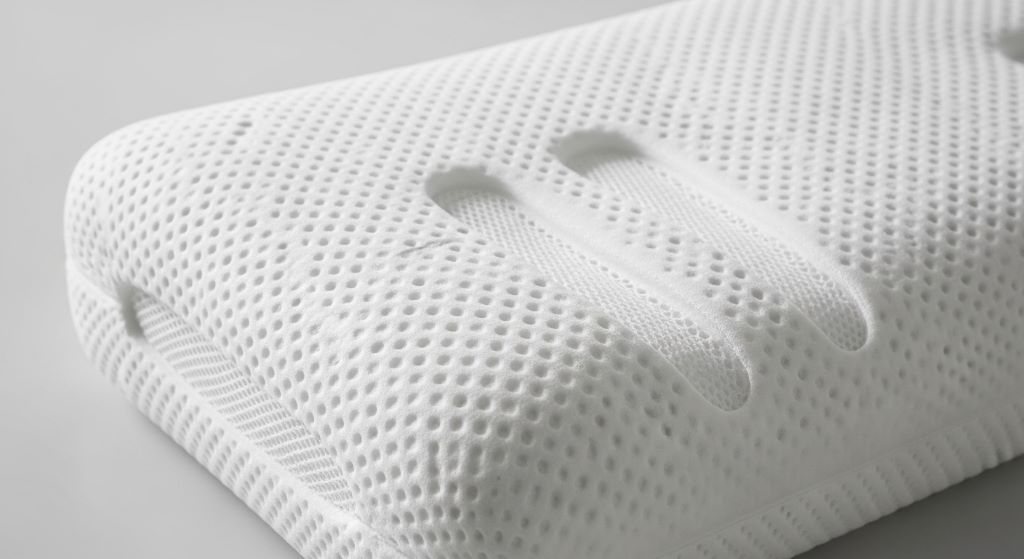 Breathable memory foam pillow with cooling airflow design