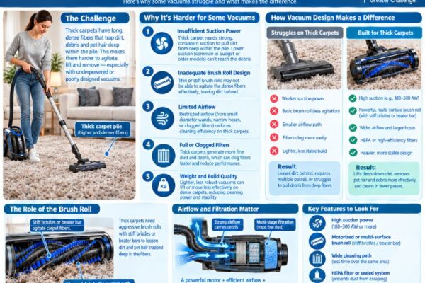Why vacuum cleaners struggle with thick carpets